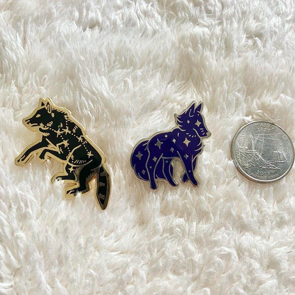 Celestial Star Wolf Enamel Pin Set - Picture 2 of 3